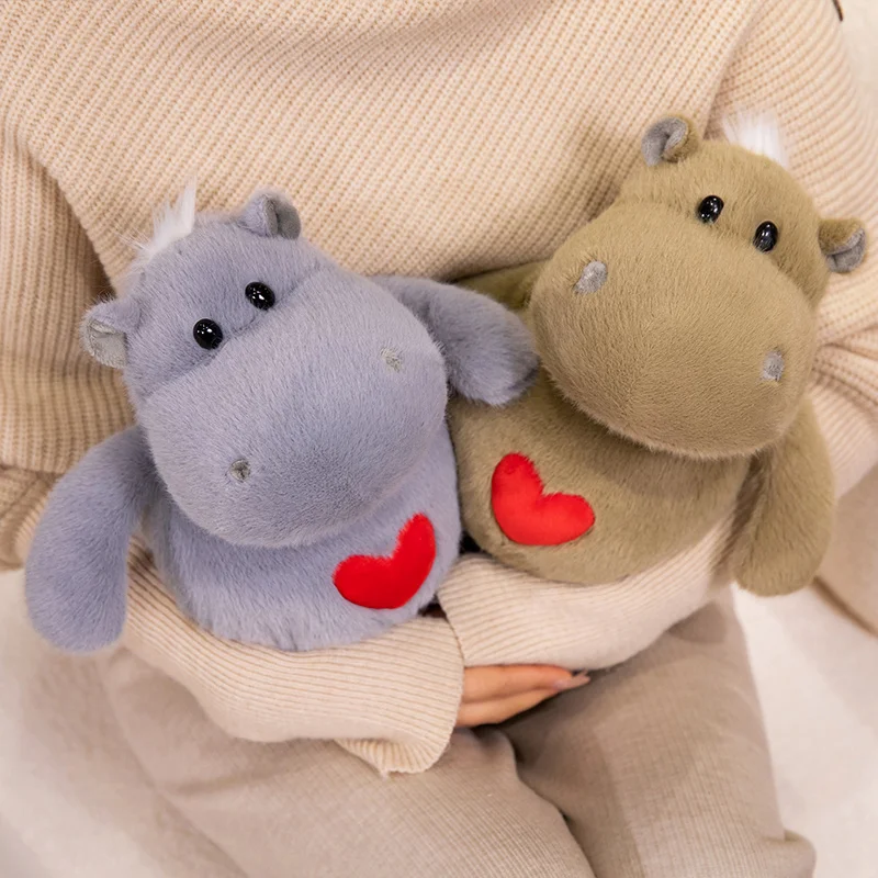 Süßes Nilpferd-Plüschtier, Nilpferd mit Liebesherz, lebensechte Ameisen, Plüschpuppe, weiche Stofftierpuppe, Jungen- und Mädchen-Geburtstagsgeschenk