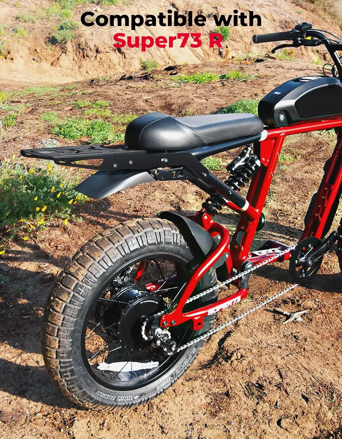 Rear Rack Compatible with Super73 R Bike Cargo Rack Luggage Rack Aluminum Super73 R Series Electric Bike Accessories,Black