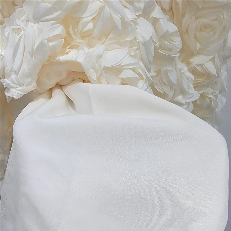 Damen Ästhetischer Märchenhafter 3D-Rosen-Blumen-Midirock Elastischer Hochtaillierter A-Linien-Schwingrock Langer Rock Romantischer Party-Freizeit-Maxirock – Detail 5
