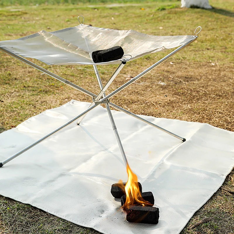 Camping Fireproof Cloth Picnic Barbecue Insulation Mat Outdoor Flame Retardant High Temperature Fire Blanket Fiberglass Mat