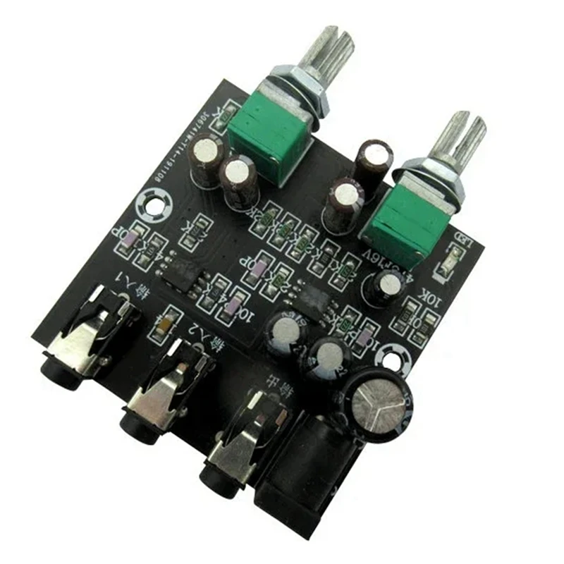 

2Way 2CH 2 In 1 Out Stereo Audio Signal Mixer Mixing Board For One Way Reverb Output Headset Amplifier With Case