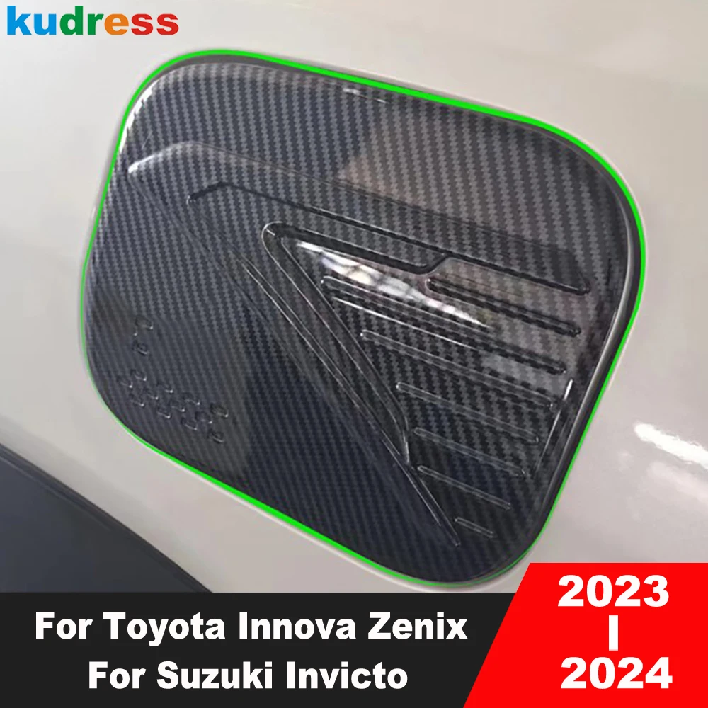 

For Toyota Innova Zenix For Suzuki Invicto 2023 2024 Carbon Fiber Car Accessories Gas Fuel Tank Cover Trim Oil Gasoline Cap