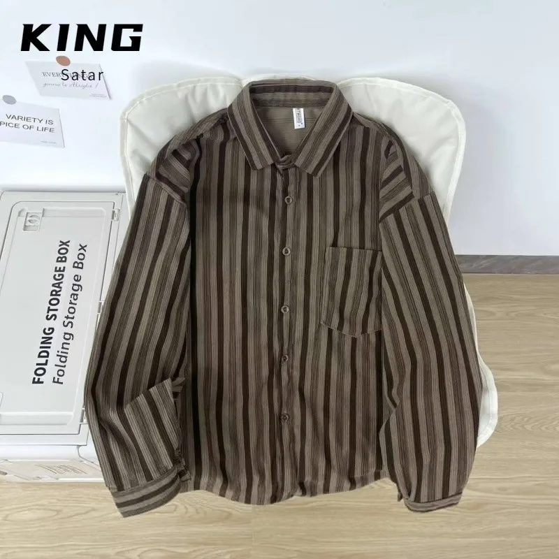 

Loose Long Sve 2024 Letter Print irt Men's Hong Kong Sle Casual Outerwear Polyester Fiber Spring Summer Trendy