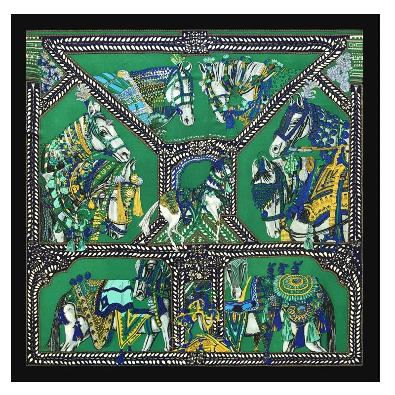 Châle en laine imprimé vert pour femme, écharpe chaude, cape enveloppante, hiver, 130x130cm