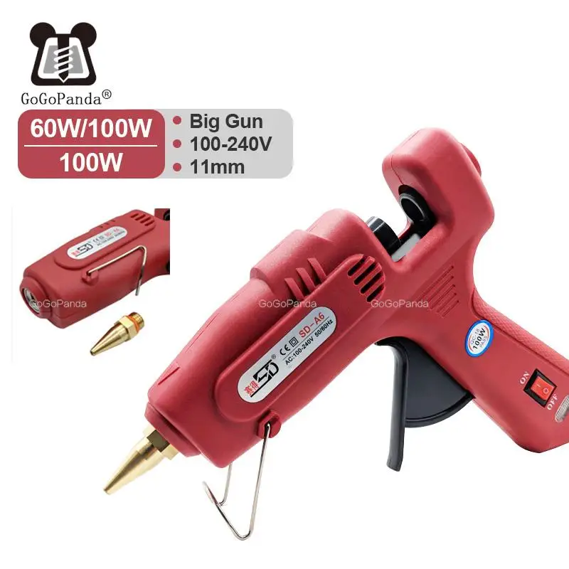 Free Shipping Hot Melt Glue Gun SD-A6 Double Power 60/100W 11mm  Stick Big HandTool Christmas Decorating Tools