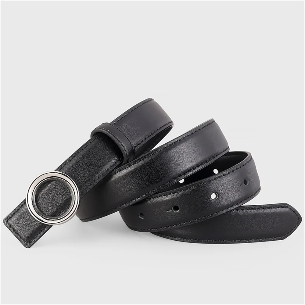 New Genuine Leather Women's Belt Fashion Korean Metal Pin Buckle Decorative Jeans Waistbelt Suede Belts Clothing Accessories