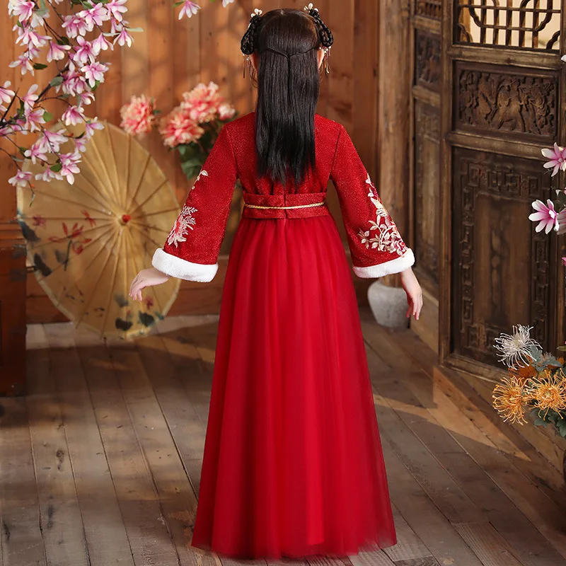 Traditionellen Chinesischen Retro Stil Mädchen Cheongsam Kleider Neue Jahr Hanfu Kinder Tang-anzug Qipao Mode Elegante Vintage Vestidos