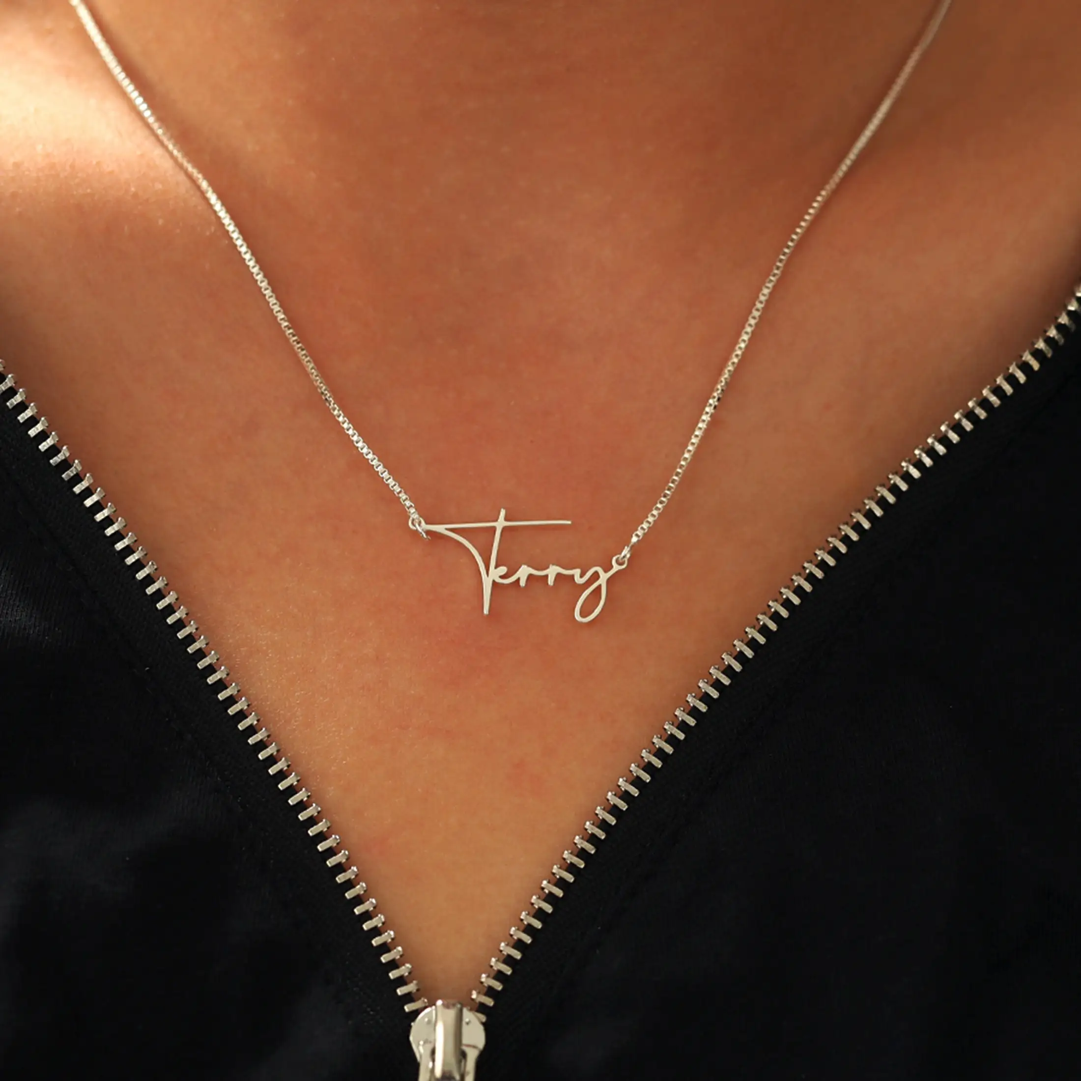 

Stainless Steel Custom Name Necklaces for Women Girls Personalized Customized Gold Box Chain Nameplate Pendant Necklace Jewelry