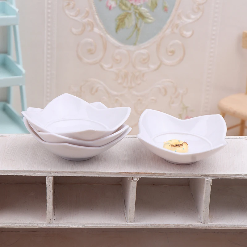 2Pcs 1:12 Dollhouse Miniature Plate Dessert Sauce Dish Tableware Kitchen Accessories Decor Kids Pretend Play Toy