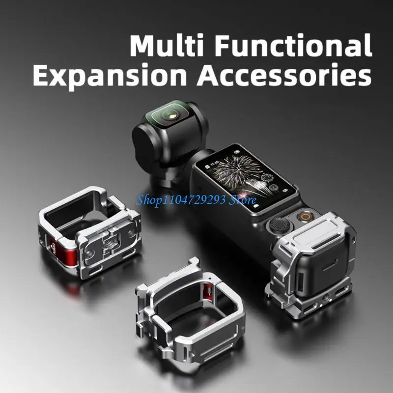 

Y2GD Quick Release Expansion Frame For Pocket 3 with 1/4inch Threaded Hole Cold Shoe Adapter Bracket Camera Accessories