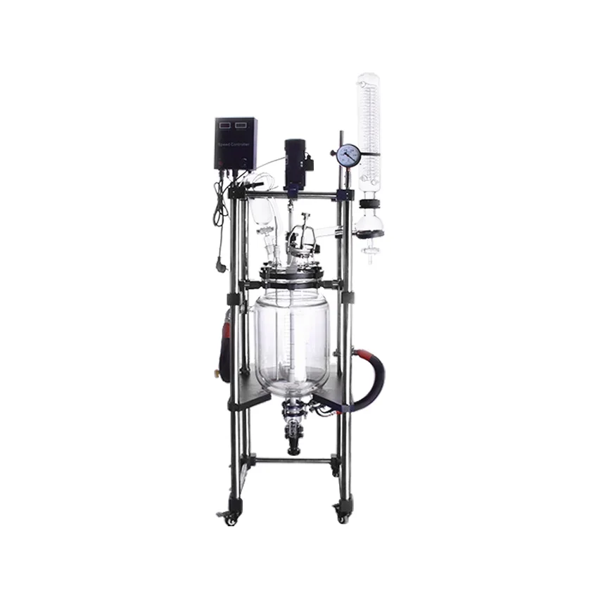 Large And Customizable Lab Chemical Jacketed Glass Reflux Condenser Reactor 10L 20L 50L 100L