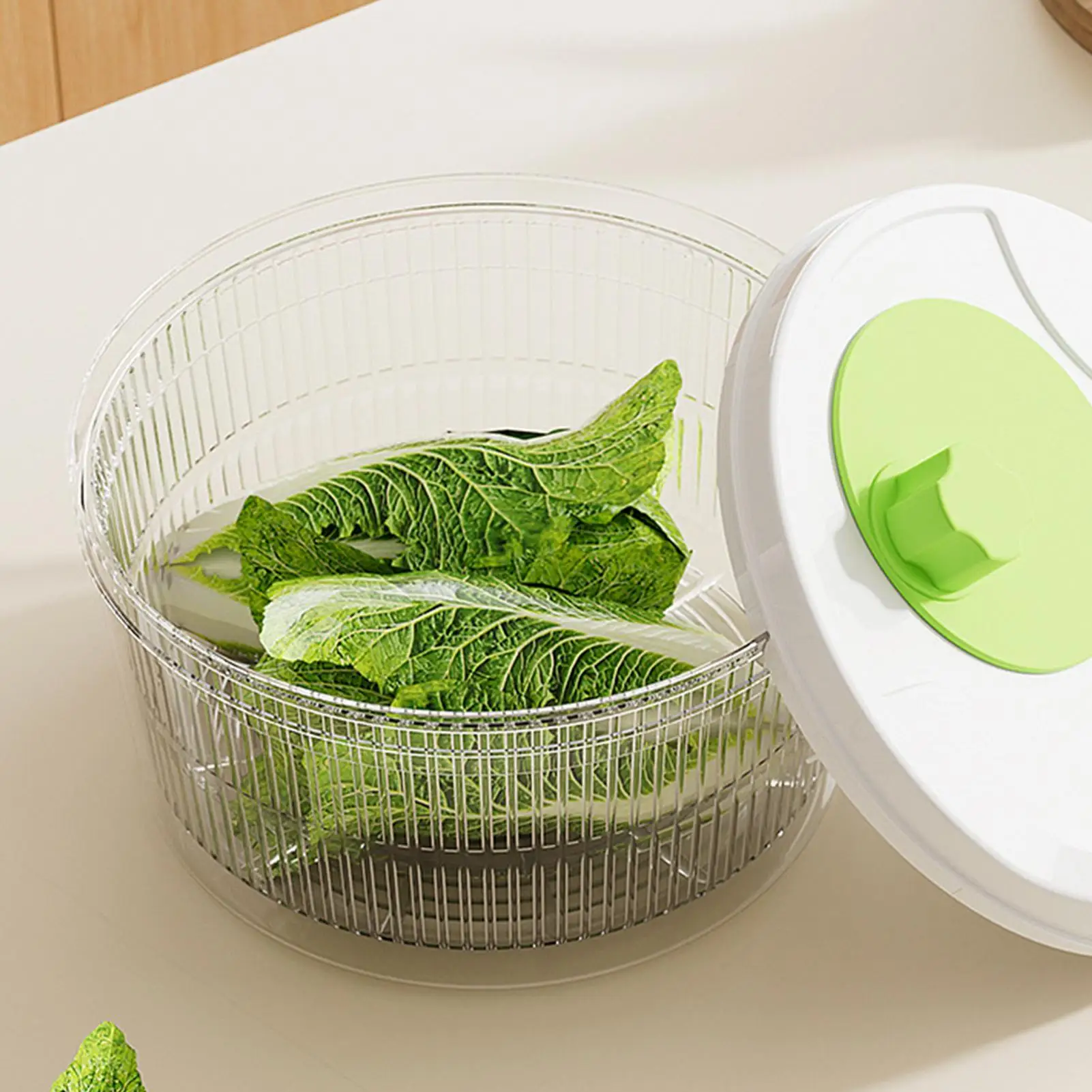 Multifunctional Household Manual Vegetable Dehydrator Salad Spinner with Fruit, Lettuce Drain Basket Home Kitchen Gadgets