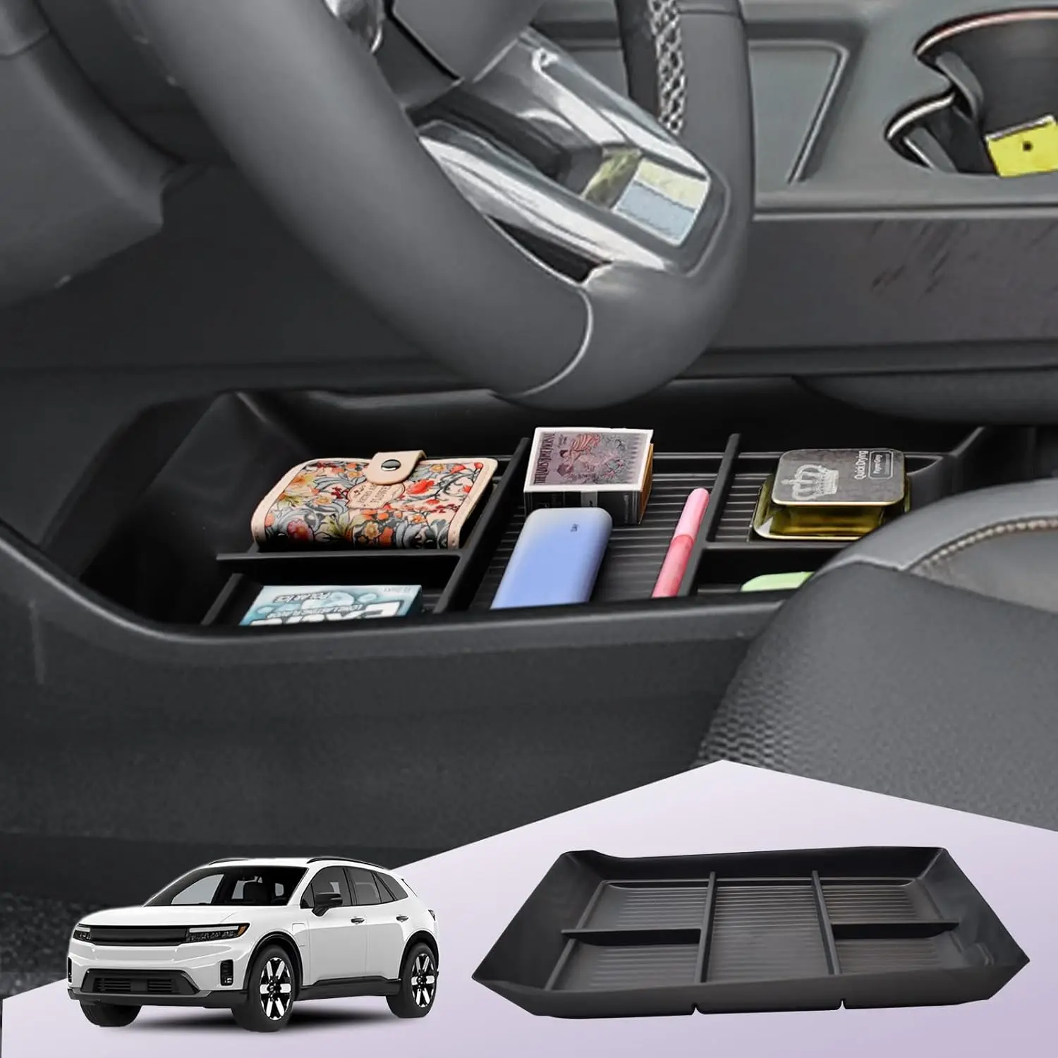 

RUNROAD Center Console Organizer Tray For 2024 2025 Honda Prologue EV / 2024 2025 Acura ZDX Under Center Console Car Accessories
