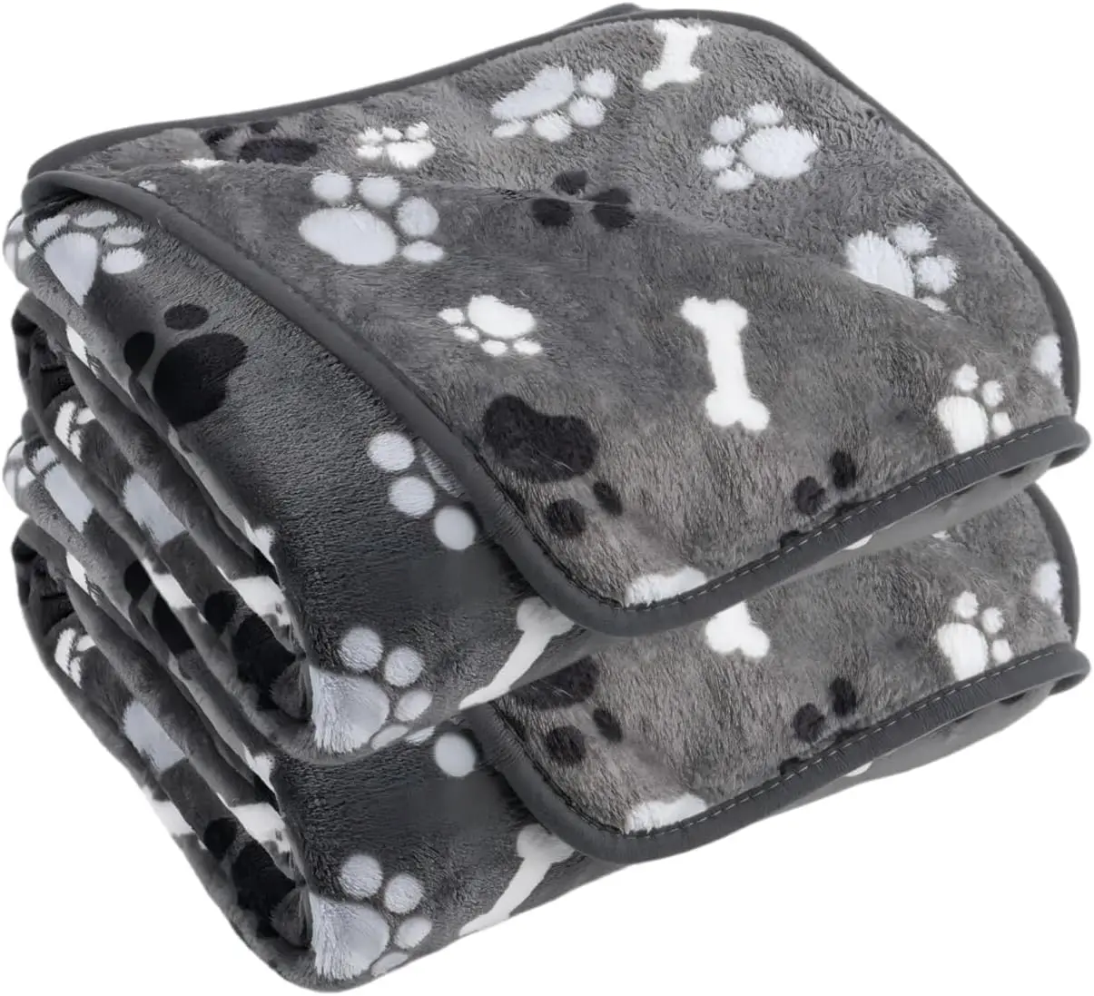 

Ultra-Soft Dog Blanket 2-Pack, Flannel Sofa Protector, Washable Pet Bed Cover, 40"x30" Grey