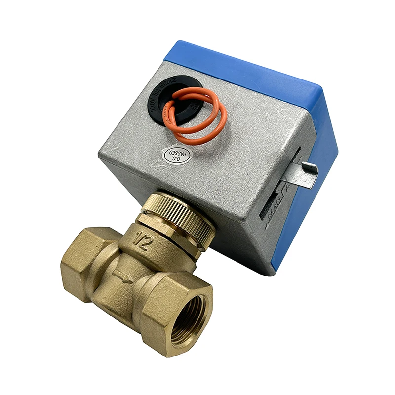 1/2'' 2 Way Electric Shut Off Valve 220V Brass Motorized Valve 2 Wire for Fan Coil Air Conditioning Water
