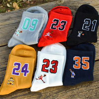 High Quality Fashion Unisex Funny Breathable Basketball Sport Stars With Lucky Number 09/21/23/24/35 Unisex Harajuku Happy Socks