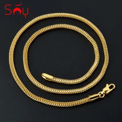 Sunny Jewelry Fashion Punk Copper Necklace for Women Man Gold Color Classic Trendy Neck Chain Accessories Daily Wear Party Gift