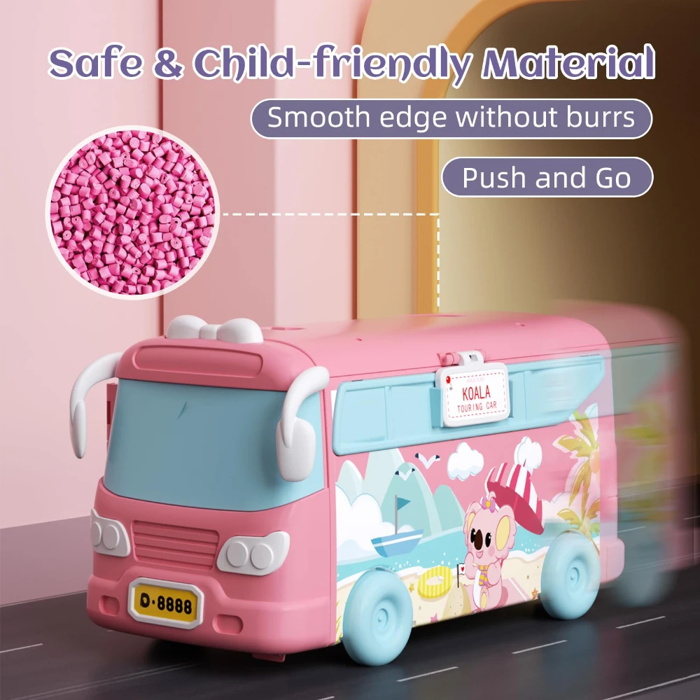 WizKidz Casa de bonecas Playset DIY fingir portátil caravana campista ônibus kit de brinquedo com bonecas de coelho mini casa de campo conjunto para crianças presente