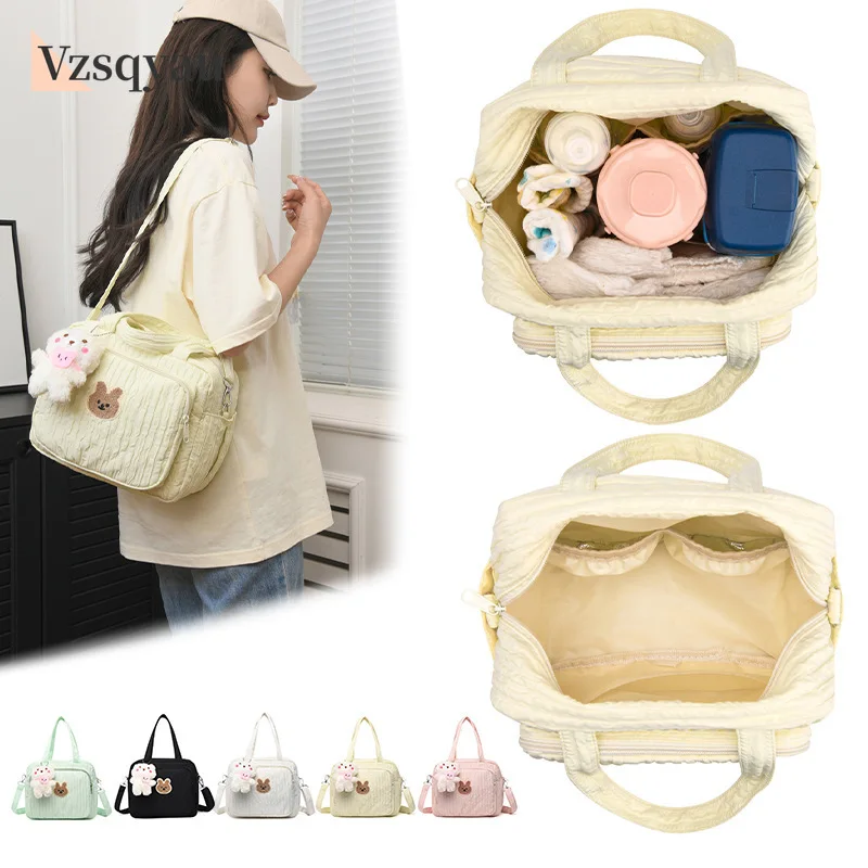 

Portable Cute Cartoon Multi-function Large Capacity Baby Diaper Bags with Pendant Nylon Mom Travel Tote Mommy Stroller Nappy Bag