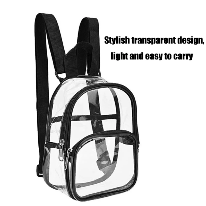 All-matching Backpack Clear Backpack See Through Backpack Student School Bag PVC Backpack Stadium Backpack