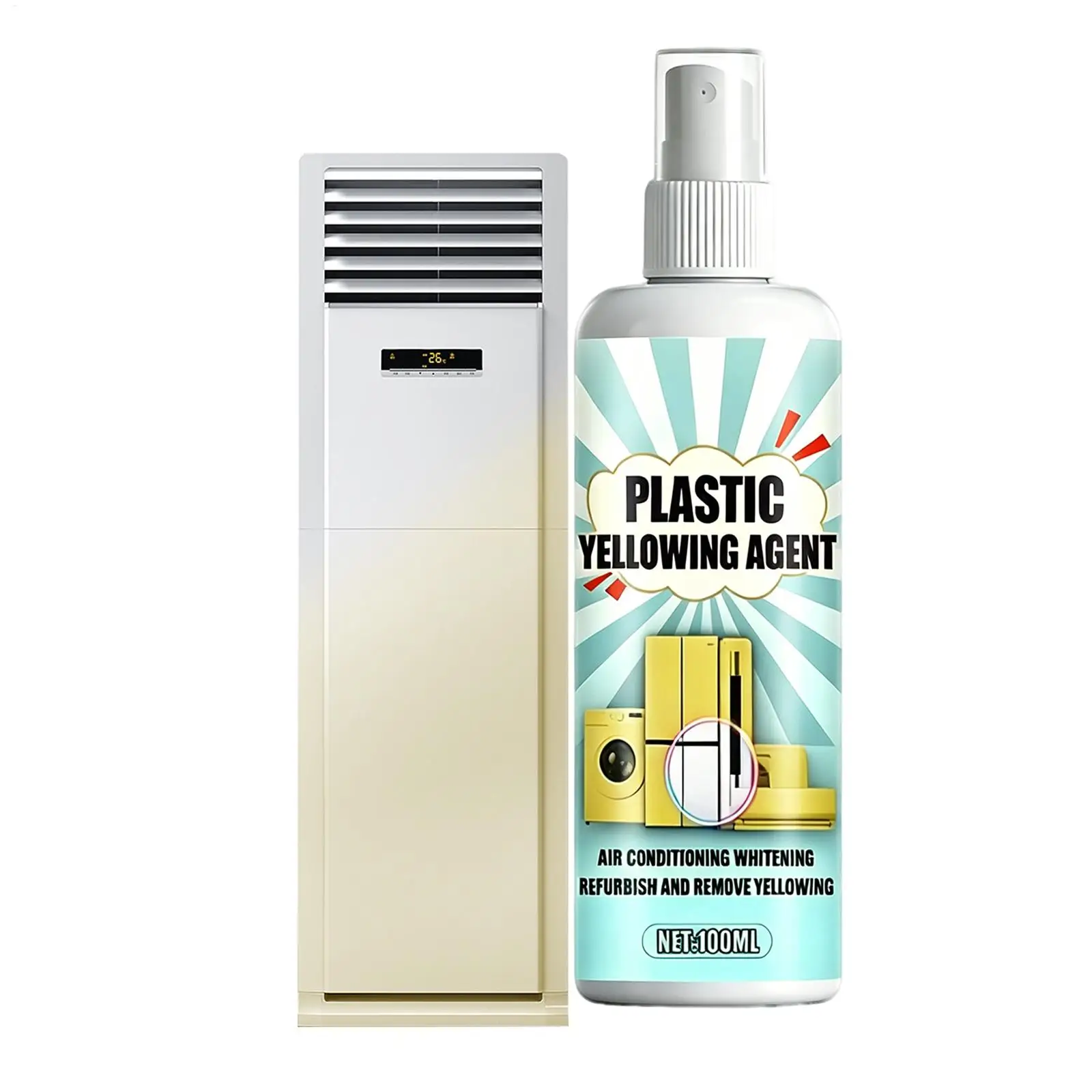 100ml Plastic Remove Yellowing Cleaning Agent Air Conditioning Washing Machine Renovation Anti Oxidation Appliances Remove