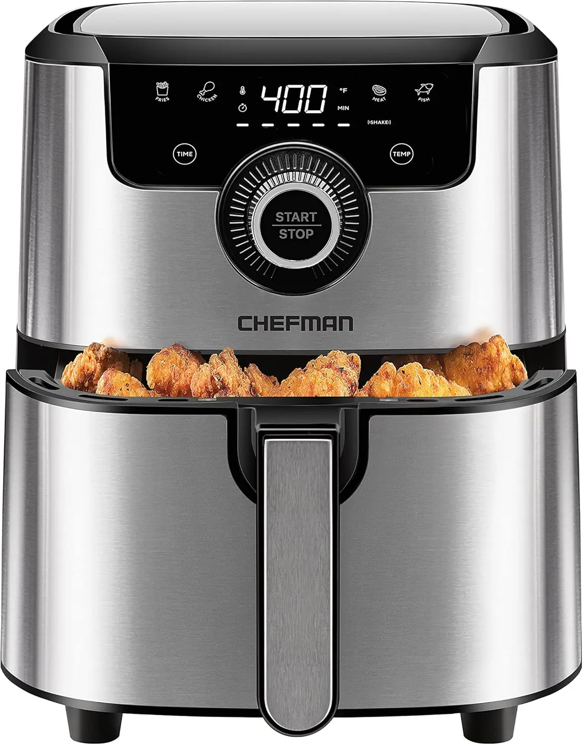 

CHEFMAN Air Fryer Healthy Cooking, 4.5 Qt,User Friendly and Dual Control Temperature, Nonstick Stainless Steel