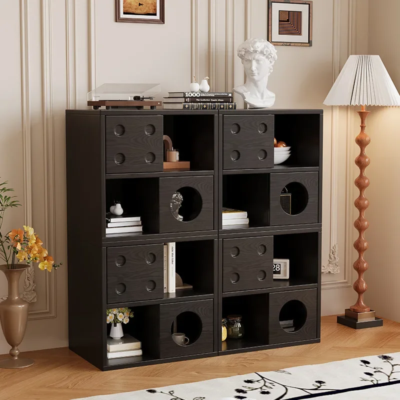 Medieval style solid wood chest, living room against the wall, locker, bedroom storage, drawer cabinet creative combination, loc