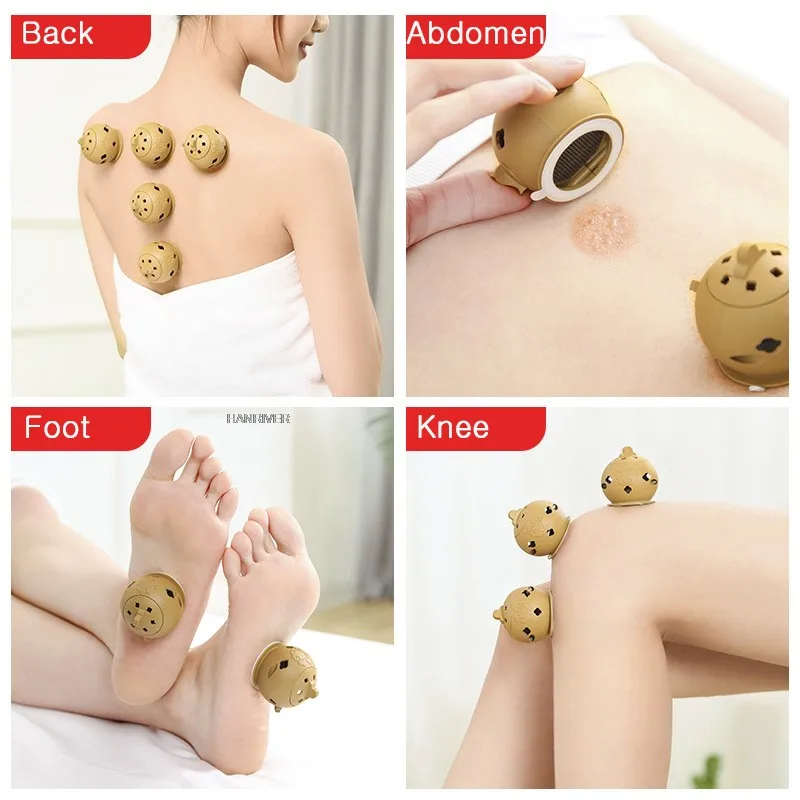 Cupping Massage Moxibustion Box Moxa Sticks Burner Acupuncture Point Therapy Women Gynaecopathia Heating Therapy Pain Relief