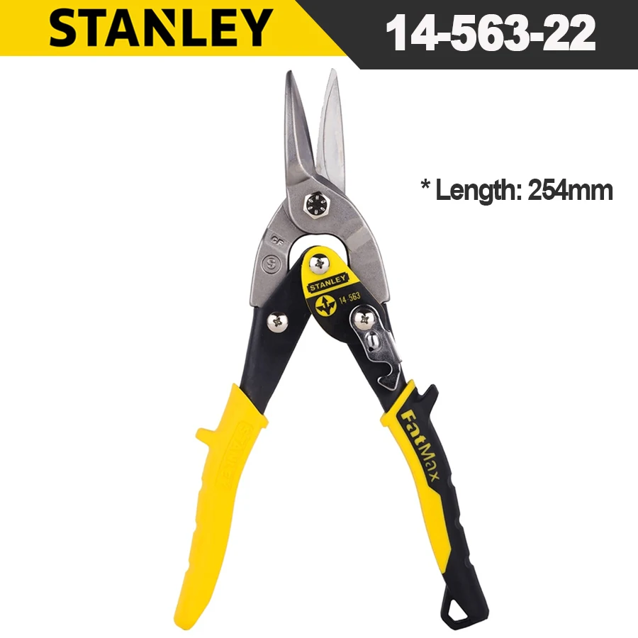 Stanley Aviation Snips Straight Cut Bi-Metal Industrial Grade Metal Scissor Wire Aviation Scissors 14-562-22|14-563-22|14-564-22