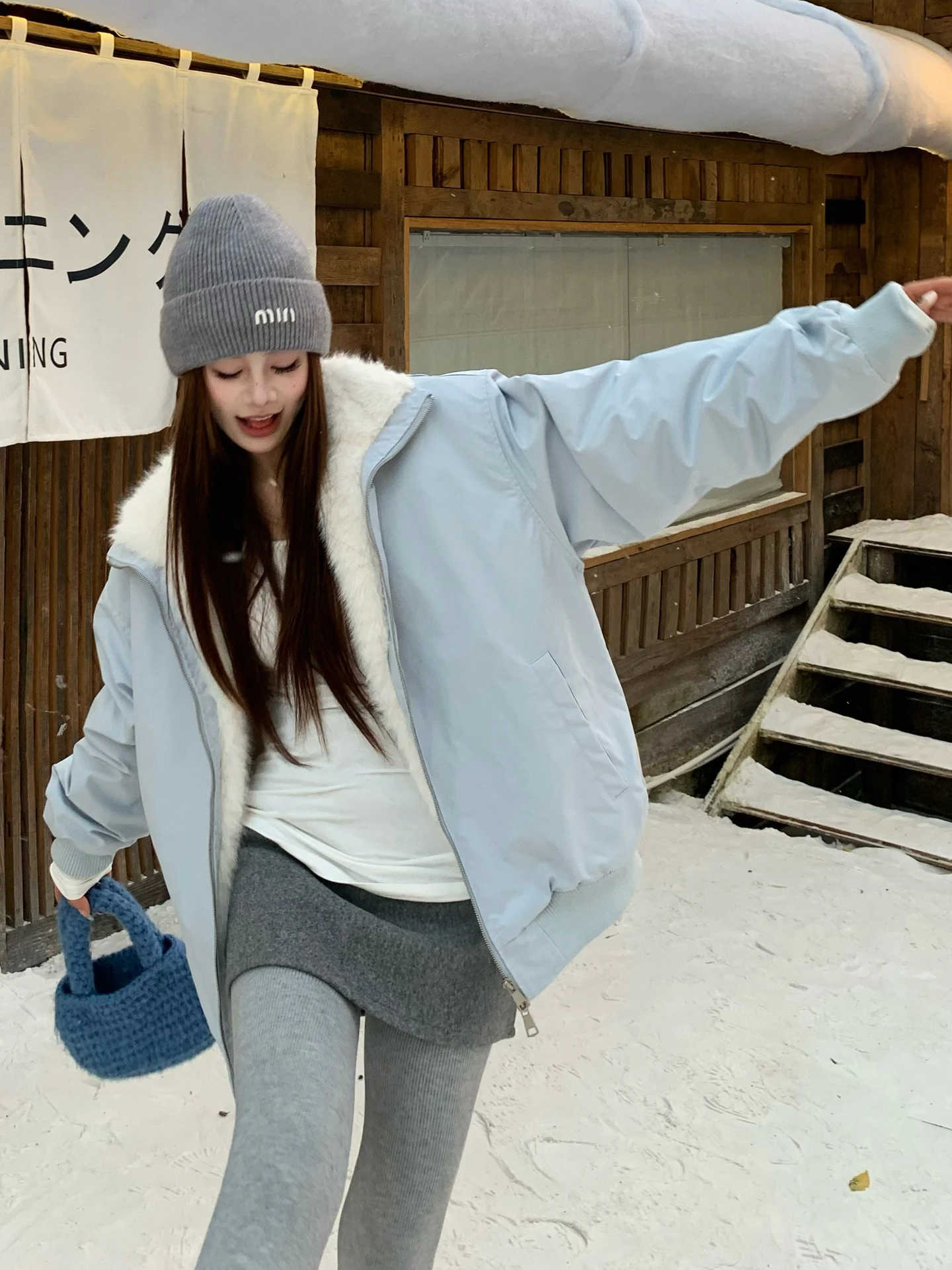 

Корейское хлопковое пальто с кроличьим мехом, женское зимнее теплое пальто с воротником-стойкой, длинное пальто на молнии