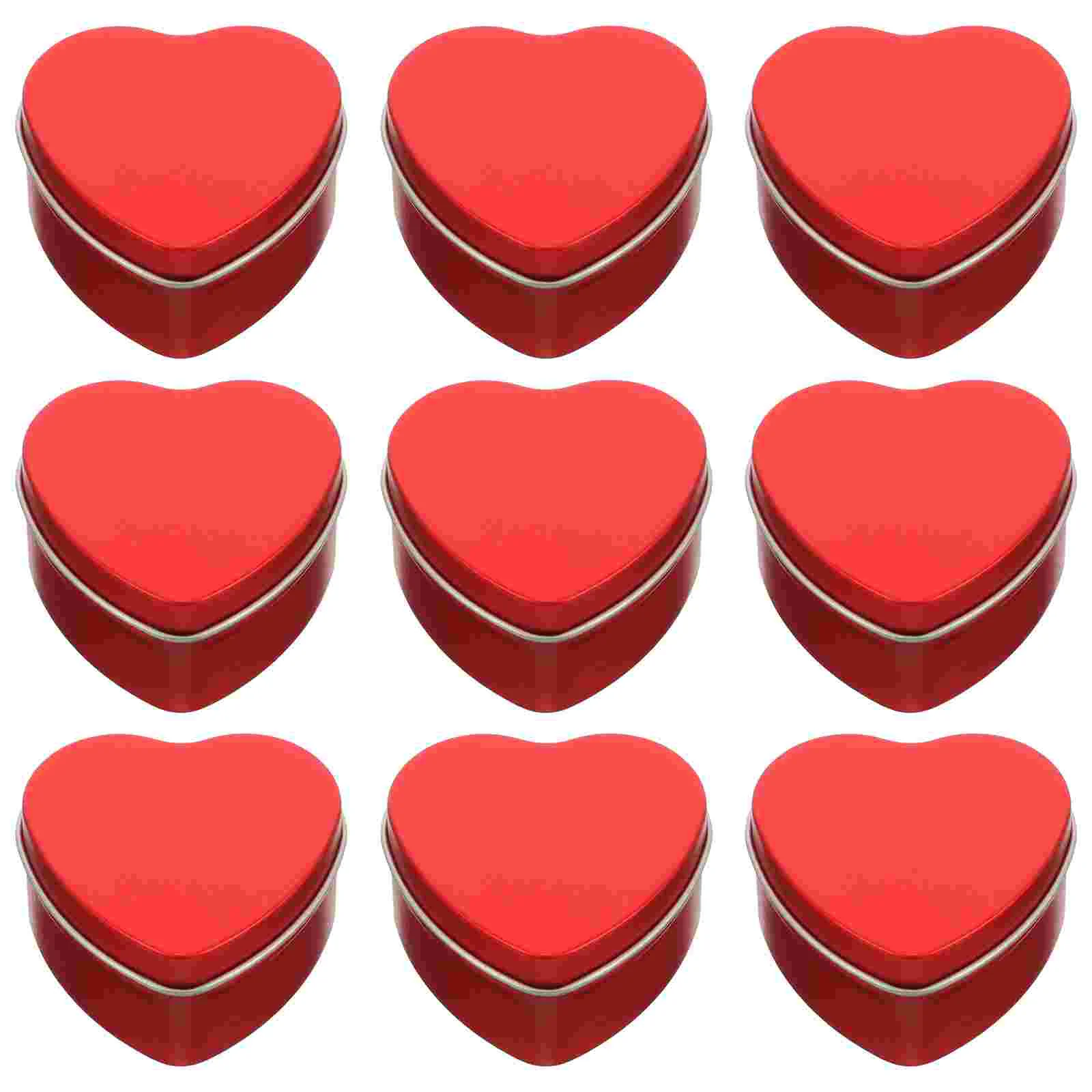 

10PCS Heart Shaped Storage Jar Valentine's Day Gift Elegant Cookie Cans Perfect for Jewelry Biscuit Cans Candy Tinplate Box