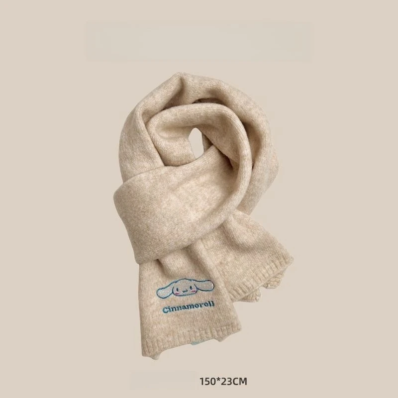 Sanrio Cinnamoroll scarf creative high-appearance-value anime cartoon print couple simple cute versatile soft warm knitted scarf