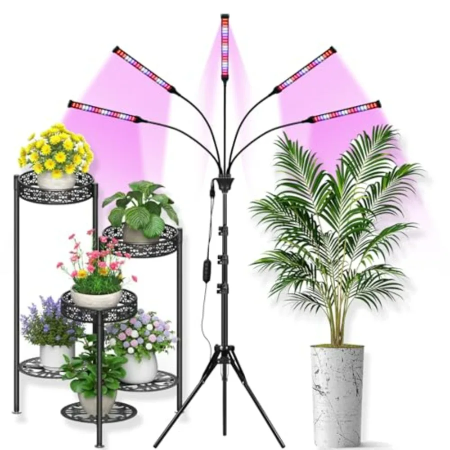 

LED Grow Lights for Indoor Plants Full Spectrum Grow Light 8 in1 Auto On Off Timing 4 8 12H Plant Lights for Indoor Growing Ful