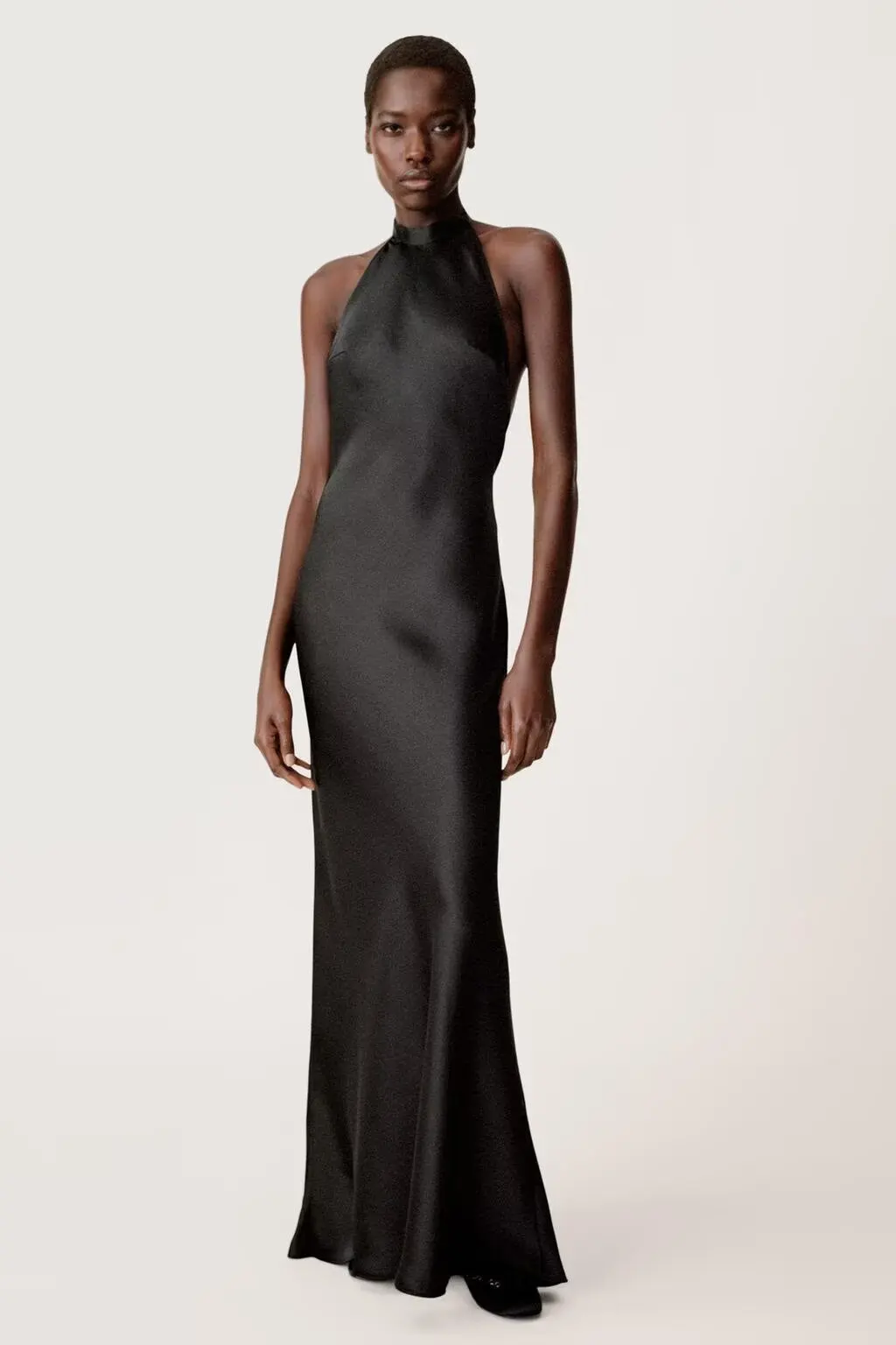 

BB6461 ZA25 Summer New Women's Wear Butterfly Dew Back Hanging Neck Neck Silk Texture Evening Dress Long Dress 3300331
