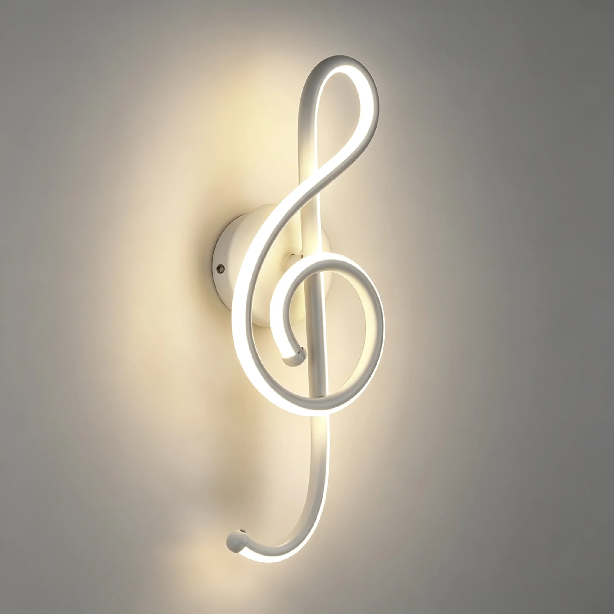 Creative Aluminum Musical Note Wall Lamps Bedroom Bedside Light Fixture Living Room Decor Led Illumination Aisle Indoor Lighting