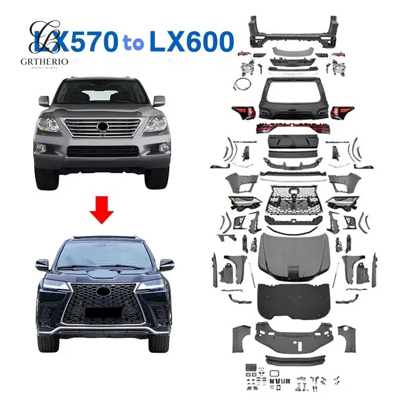 Suitable for Lexus LX570 2008 2015 Upgrade to 2023 LX600 Style Body Surround Kit Full Car Modification Long Tail Lights