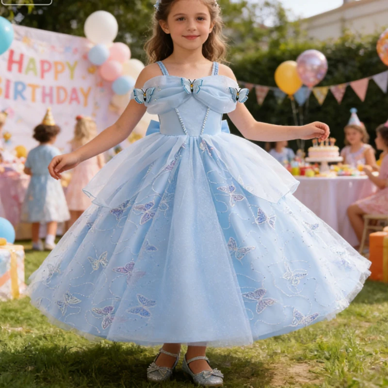 Aschenputtel Kostüm Mädchen Geburtstag Party Mädchen Prinzessin Cosplay Kostüm Dress Up Karneval Weihnachten Fancy Kinder Kleidung