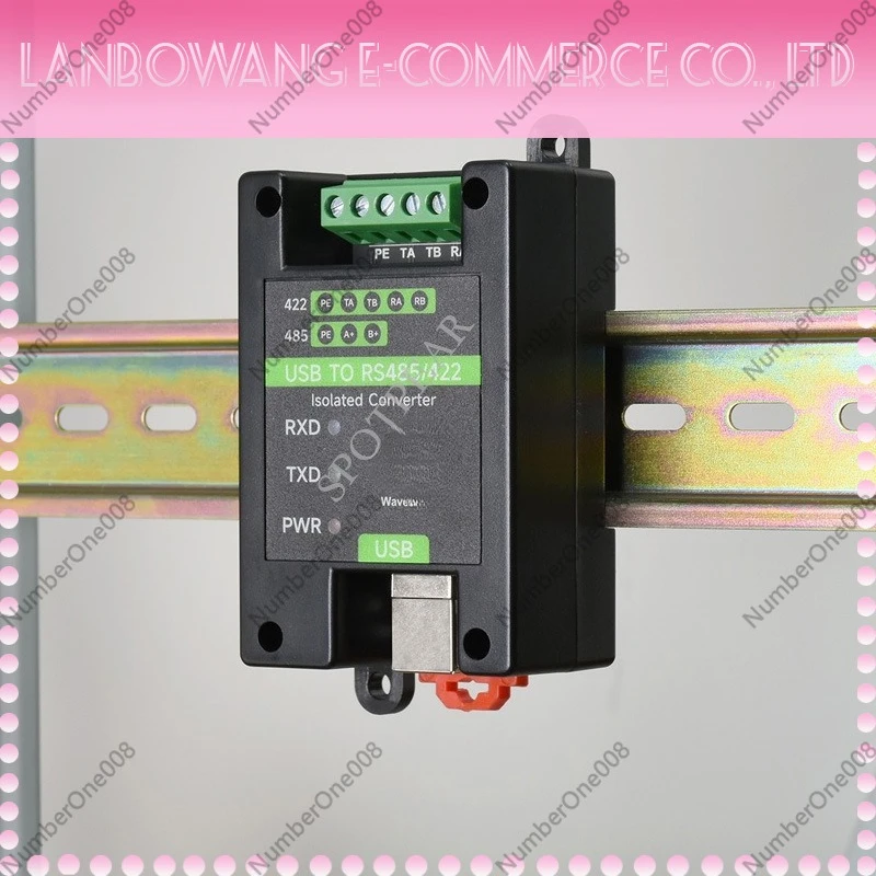 Rail-Type USB to RS485 422 Industrial Isolated Converter Adapter Wall Mountable Communication Module