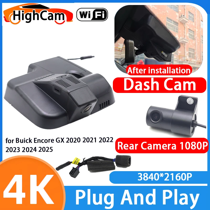 HighCam for Buick Encore GX 2020 2021 2022 2023 2024 2025 4K IMX335 2160P Wifi Car DVR Video Recorder Dash Cam Front Rear Camera