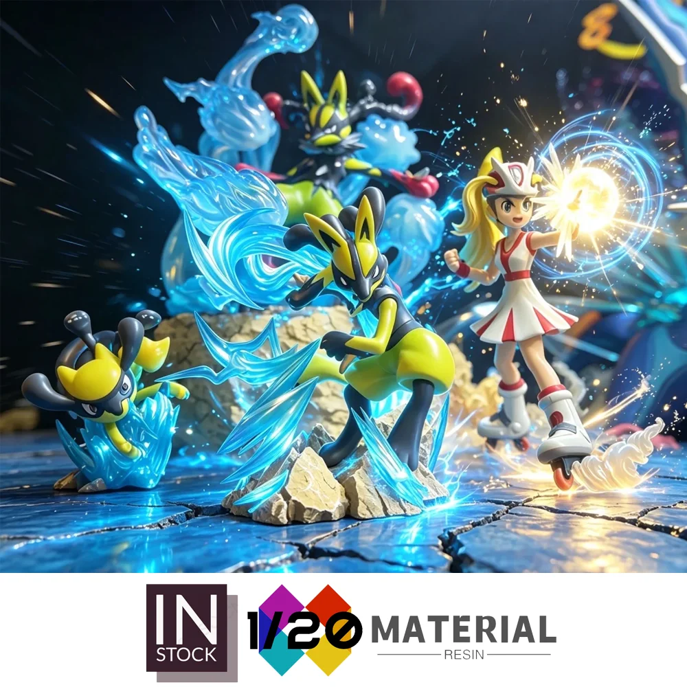 Image of [Auf Lager] 1/20 Resin Scale World [LIMOUSINE] – Riolu & Lucario & Mega Lucario
