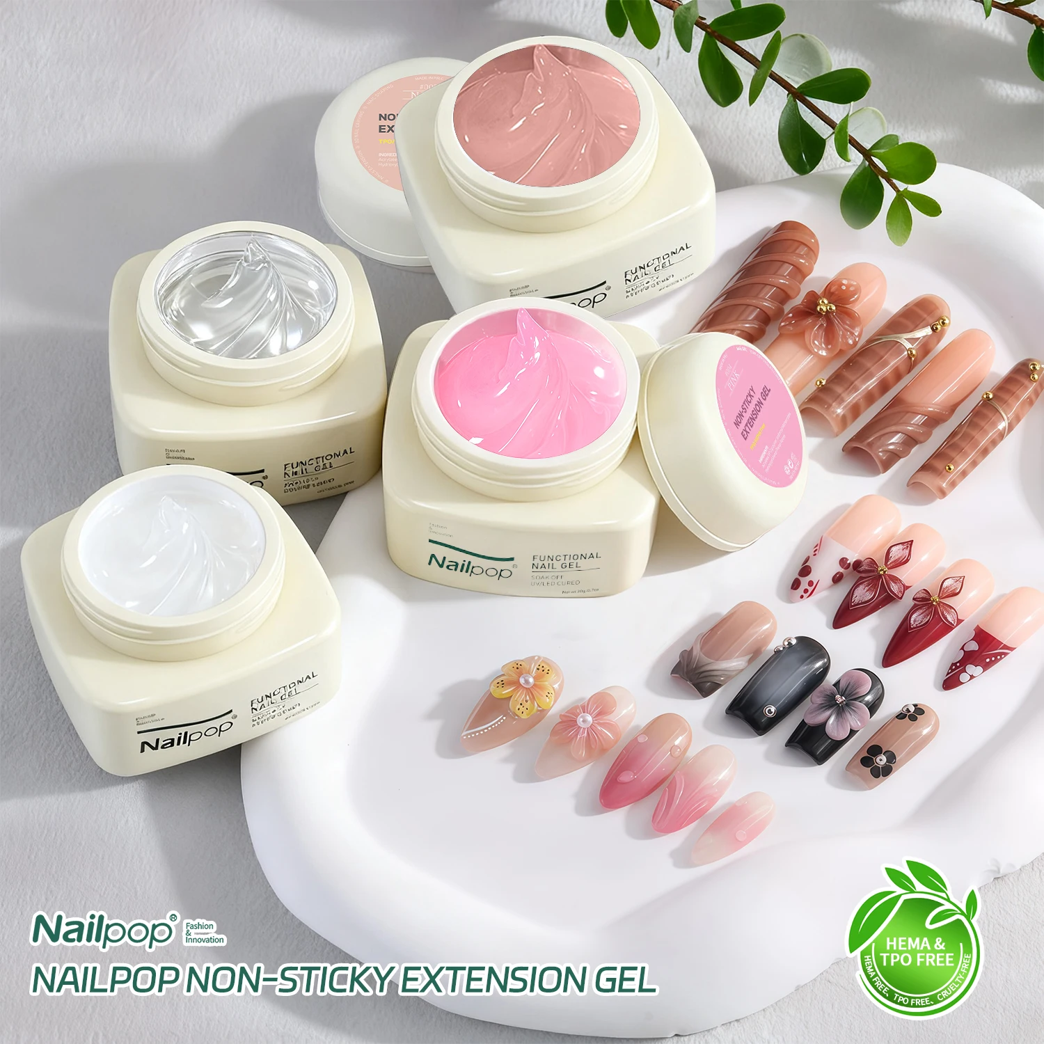 

Нелипкий гель Nailpop HEMA/TPO, 4 цвета, долговечный клей для ногтей со стразами, дизайн ручной работы, сделай сам, художественный дизайн ногтей, 1 шт.