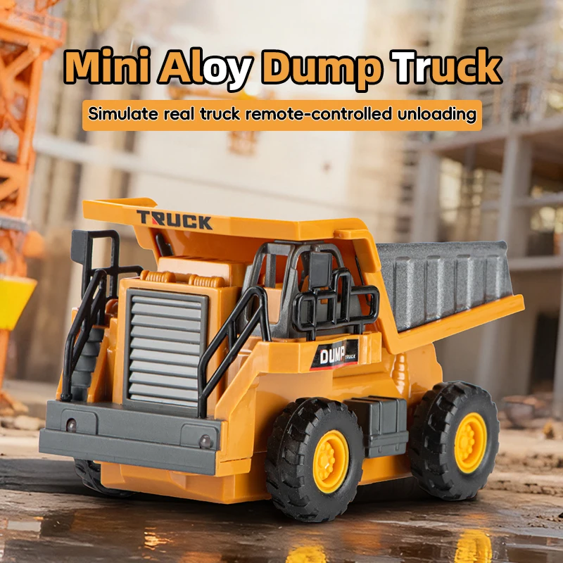 1:64 Metal Remote Control Engineering Car Set - Mining Truck Excavator Forklift Heavy-Duty Die-Cast Tabletop Play Display Model