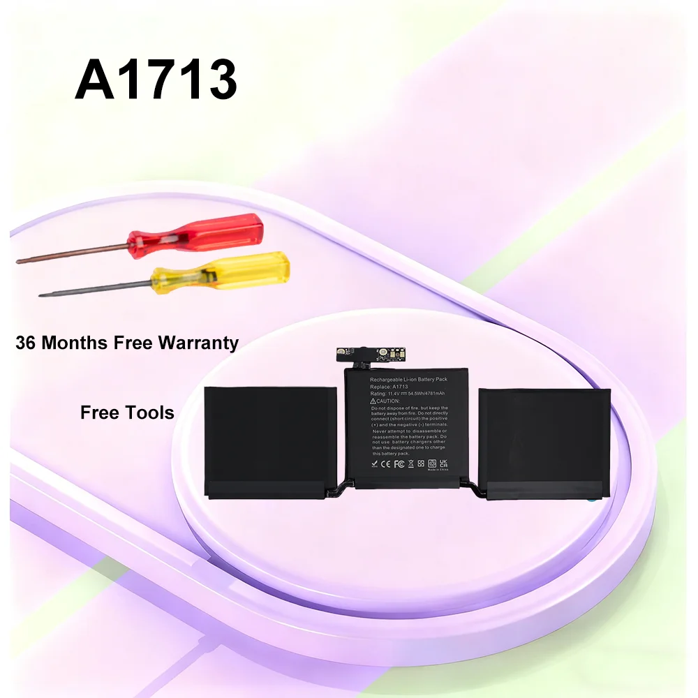 

Аккумулятор A1713 для Apple MacBook Pro 13 дюймов A1708 2016 2017 EMC 2978 3164 020-00946 MLL42LL 11,4 В
