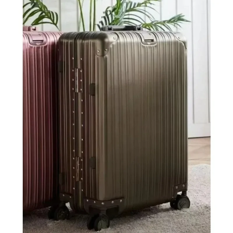 All-Aluminum Magnesium Alloy Luggage Suitcases Travel Password Trolley Medium Size Luggage Case Travel Luggage Metal