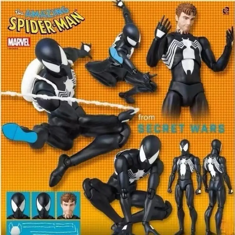 Ct Toys Spiderman Figure Mafex 147 Symbiotic Black Suit Venom The Amazing Spider-man لعبة شخصيات الحركة