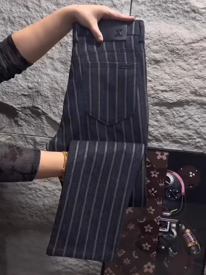 

New Men's Casual Pants Spring Autumn Comfortable Business Fashion Versatile High-End Trendy Straight Leg Anti-Bacterial Strai...