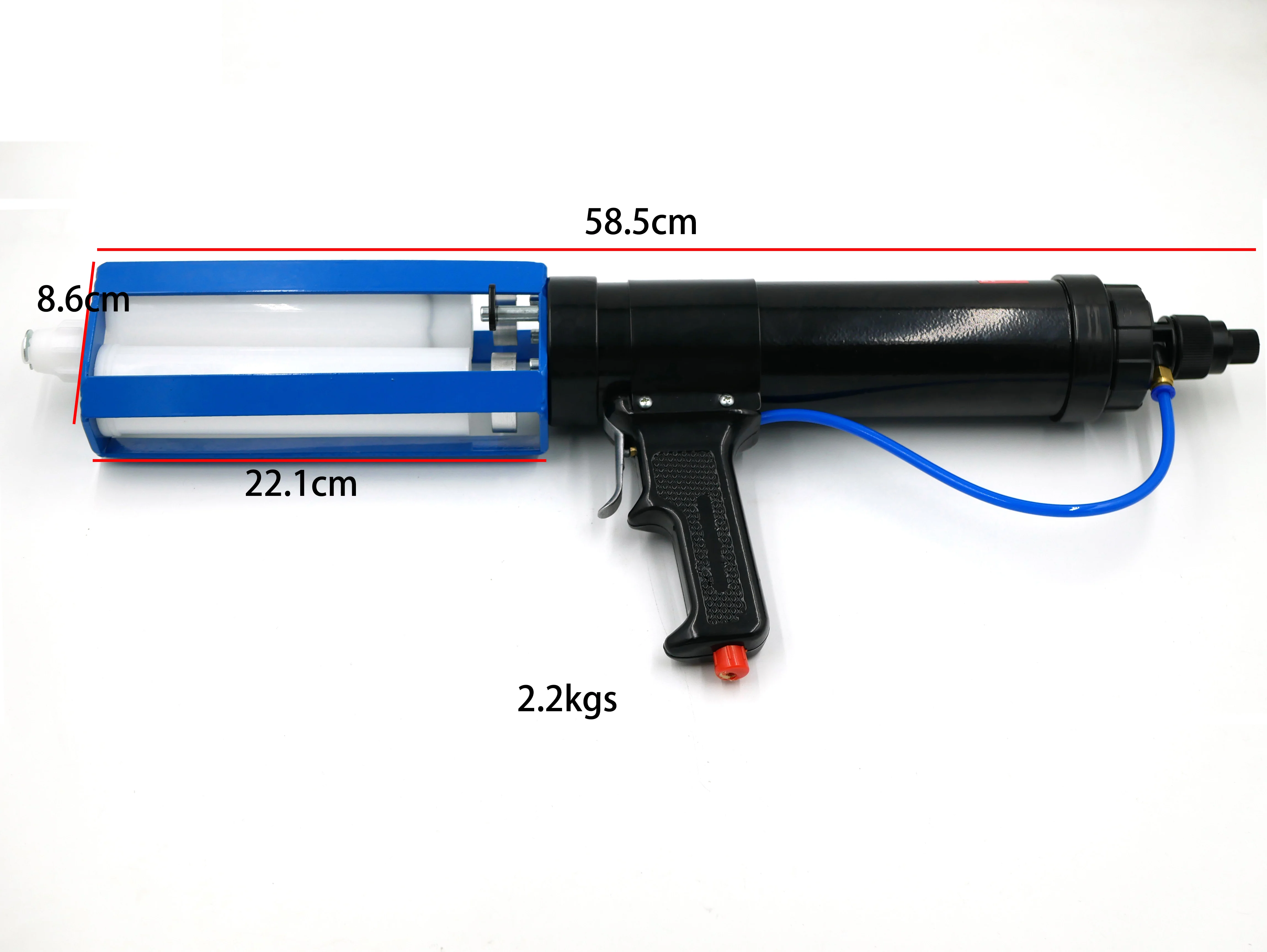 Pistola de calafateo neumática de doble componente, 600ml, 1:1/2:1