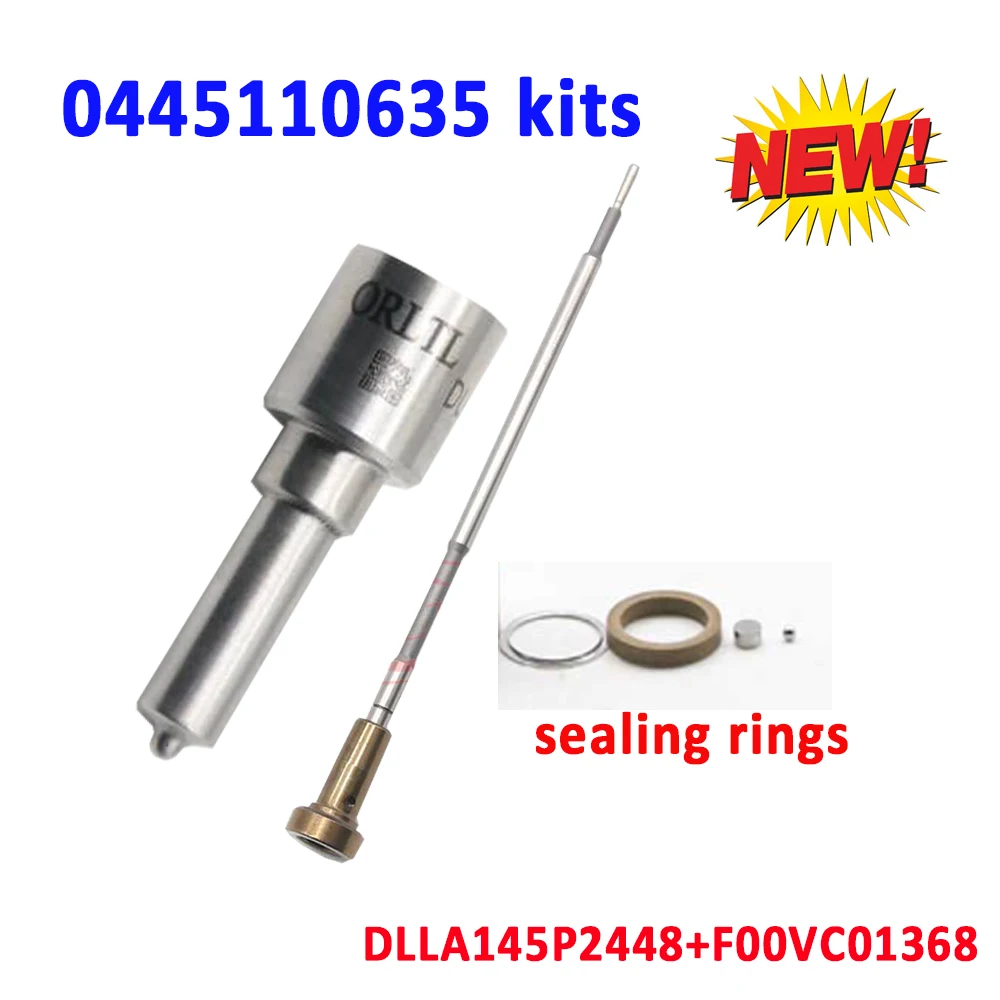 

Diesel Fuel Injector Nozzle DLLA145P2448 0433172448 Spare Parts Repair Kit Valve F00VC01368 for 0445110636 0445110635