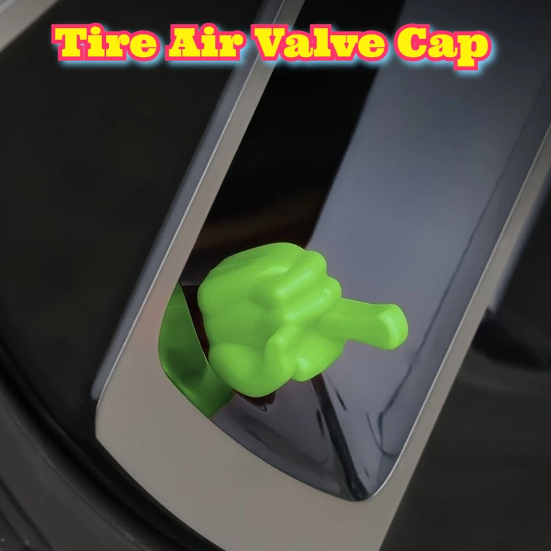 

Glow Dark Tire Valve Caps Funny Prank Car Accessories Universal Fit Night Light Dust Proof Automotive Decoration American Style