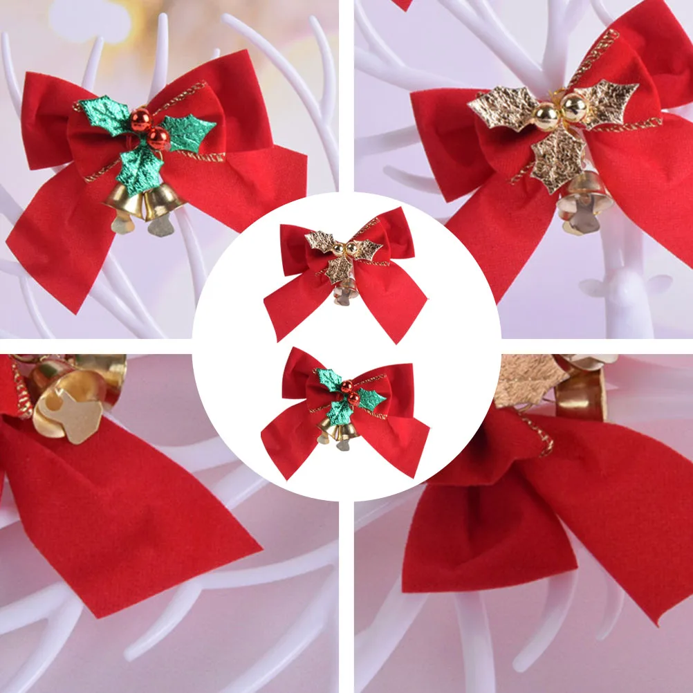 

20PCS Christmas Bowknot naments Bright Color Premium Material Tree Decorations Hanging Festive Gifts Party DIY